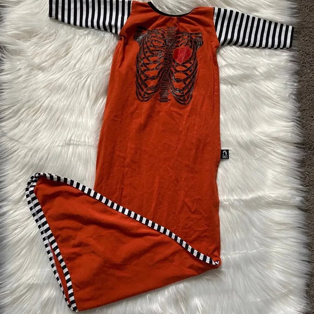 Rags to Raches Orange Skelly Pouch